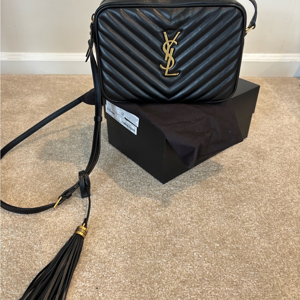 Yves Saint Laurent Black Quilted Leather Crossbody Bag